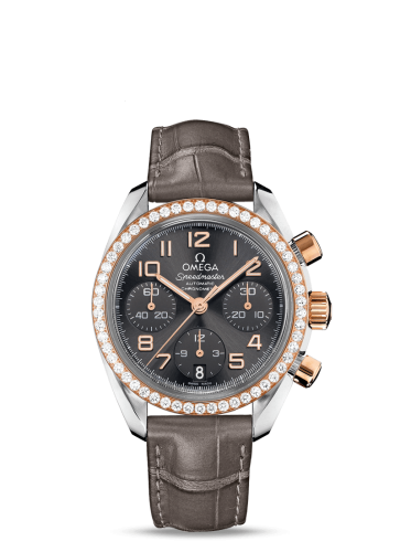 Omega Speedmaster Date 38 Stainless Steel / Red Gold / Diamond / Grey